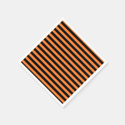 Serviette En Papier Papier à rayures orange et noir (Coin)