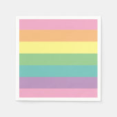 Serviette En Papier Papier à rayures Pastel Rainbow Napkin (Devant)