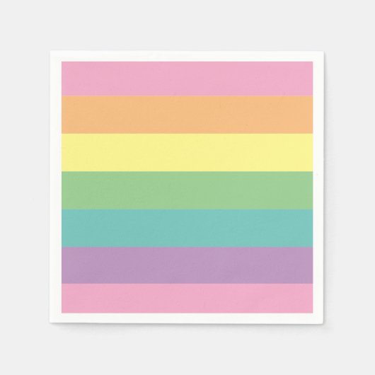 Serviette En Papier Papier à rayures Pastel Rainbow Napkin (Devant)