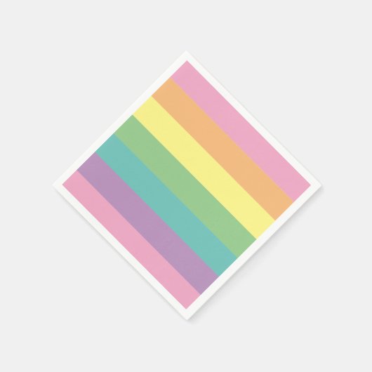 Serviette En Papier Papier à rayures Pastel Rainbow Napkin (Coin)