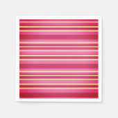 Serviette En Papier Papier à rayures rose blanc jaune (Devant)