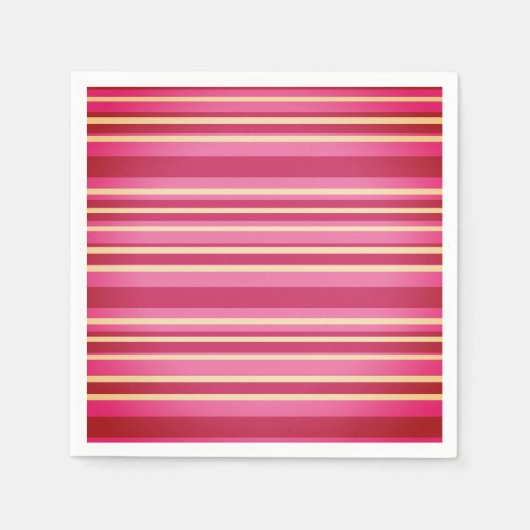 Serviette En Papier Papier à rayures rose blanc jaune (Devant)