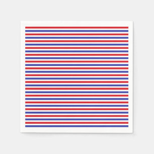 Serviette En Papier Papier à rayures rouge, blanc et bleu