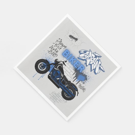 Serviette En Papier Papier à serviette bleu et gris pour moto (Coin)
