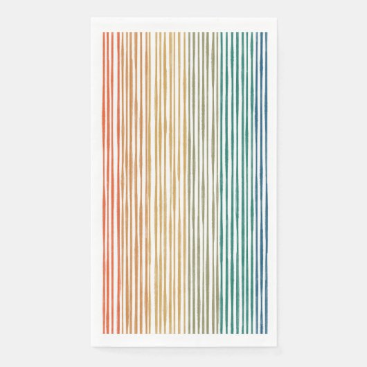 Serviette En Papier Papier à serviettes aquarelle Rainbow Stripe (Devant)