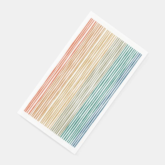 Serviette En Papier Papier à serviettes aquarelle Rainbow Stripe (Coin)