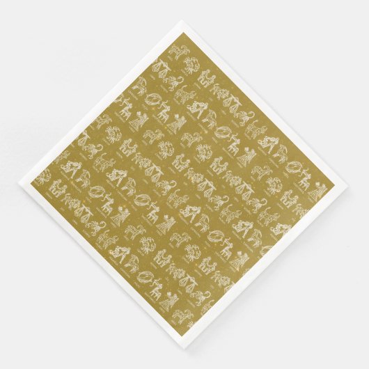 Serviette En Papier Papier à signes Zodiac Napkin(Jaune) (Coin)
