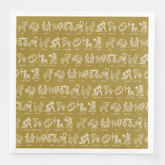 Serviette En Papier Papier à signes Zodiac Napkin(Jaune) (Devant)