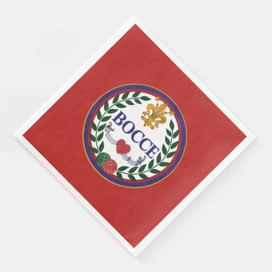 Serviette En Papier Papier à souper serviette avec thème bocce (Coin)