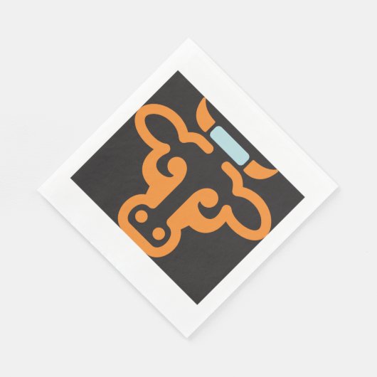 Serviette En Papier Papier à tête de vaches orange (Coin)