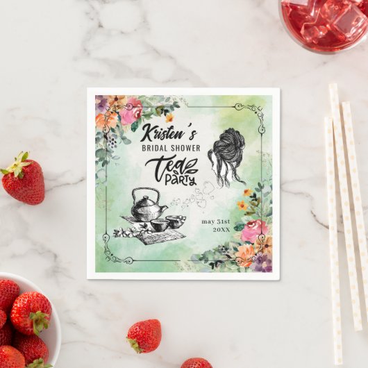 Serviette En Papier Papier à thé Fête des mariées (En situation)