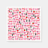 Serviette En Papier Papier à vaches roses mignonnes (Devant)