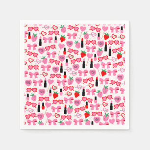 Serviette En Papier Papier à vaches roses mignonnes