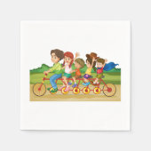 Serviette En Papier Papier à vélo famille (Devant)