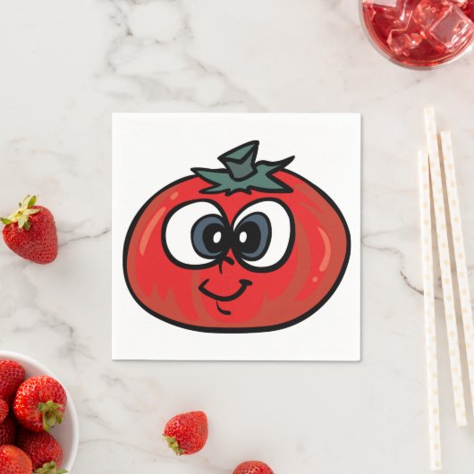 Serviette En Papier Papier à visage de tomate (En situation)