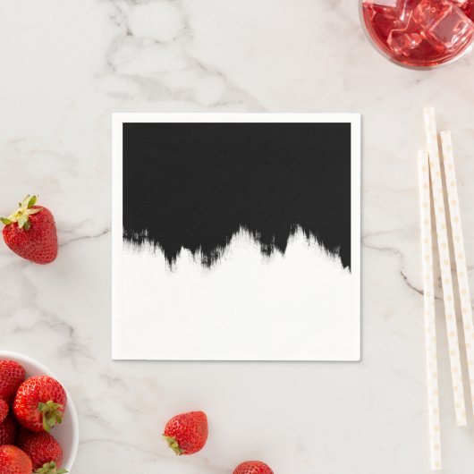 Serviette En Papier Papier Abstrait Noir Et Blanc (En situation)