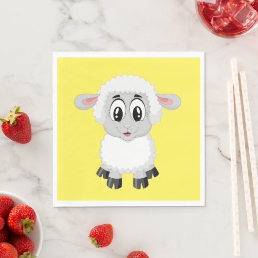 Serviette En Papier Papier 'agneau' Napkin (En situation)