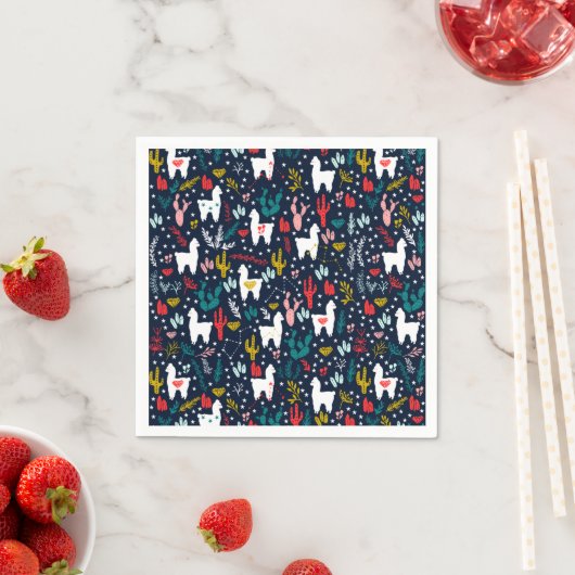 Serviette En Papier Papier Alpaca Napkin (En situation)