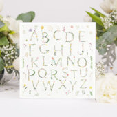 Serviette En Papier Papier Alphabet Floral Aquarelle