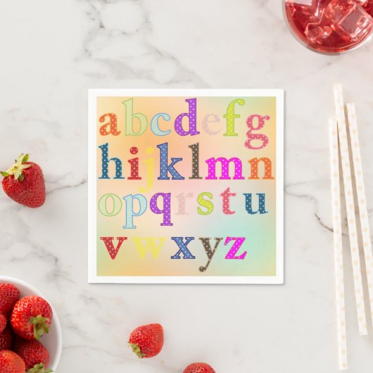 Serviette En Papier Papier Alphabet Napkin (En situation)