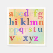 Serviette En Papier Papier Alphabet Napkin (Devant)