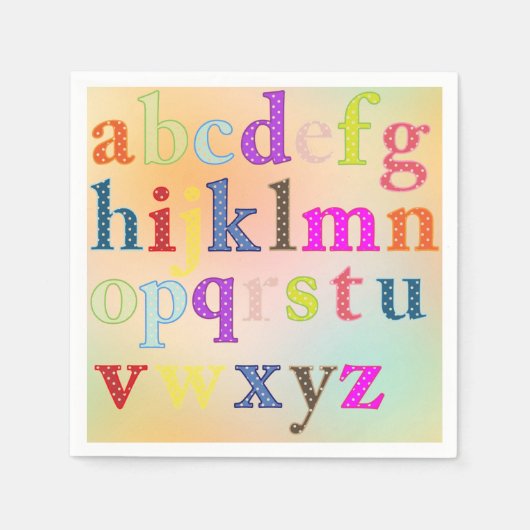 Serviette En Papier Papier Alphabet Napkin (Devant)