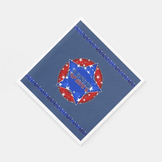 Serviette En Papier Papier américain serviettes Rouge, Blanc, Bleu (Coin)