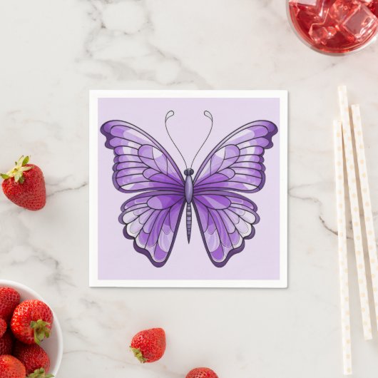 Serviette En Papier Papier Amethyst Wings Napkin (En situation)