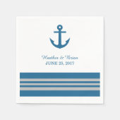 Serviette En Papier Papier Ancre bleu gris marine (Devant)