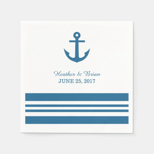 Serviette En Papier Papier Ancre nautique serviettes (Devant)