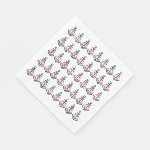 Serviette En Papier Papier Ancre nautique serviettes