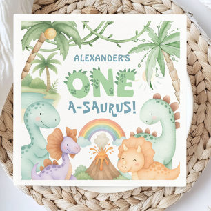Serviette En Papier Papier Anniversaire 1ère année Dinosaure Garçon A-