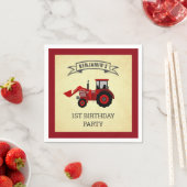 Serviette En Papier Papier Anniversaire de enfant Red Farm Tractor (En situation)