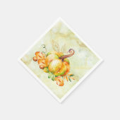 Serviette En Papier Papier Aquarelle Citrouille Doré (Coin)
