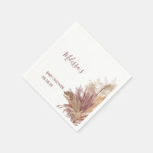 Serviette En Papier Papier Aquarelle Pampas Grass Mauve rose (Coin)