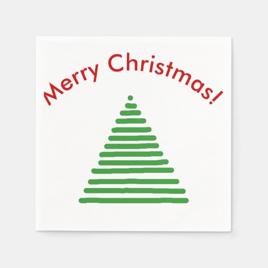 Serviette En Papier Papier - Arbre stylisé avec texte courbe (Devant)