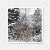 Serviette En Papier Papier Arbres neigeux (Devant)