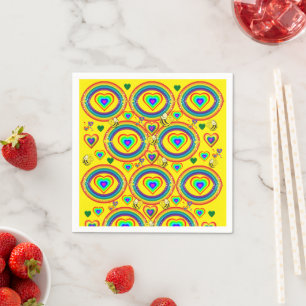 Serviette En Papier Papier, Arc-en-ciel nuages Bumblebee