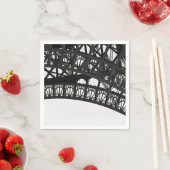 Serviette En Papier Papier Arche Tour Eiffel noir et blanc (En situation)