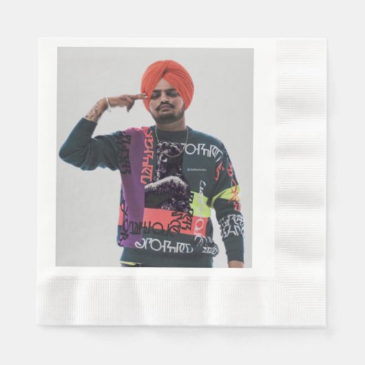 Serviette En Papier Papier avec sidhu Moosewala photo (Devant)