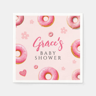 Serviette En Papier Papier Baby shower à Donut Rose