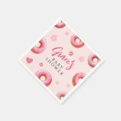 Serviette En Papier Papier Baby shower à Donut Rose (Coin)