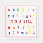 Serviette En Papier Papier Baby shower ABC Napkin (Devant)