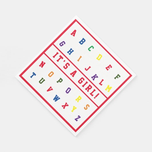 Serviette En Papier Papier Baby shower ABC Napkin (Coin)