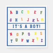 Serviette En Papier Papier Baby shower ABC Napkin (Devant)