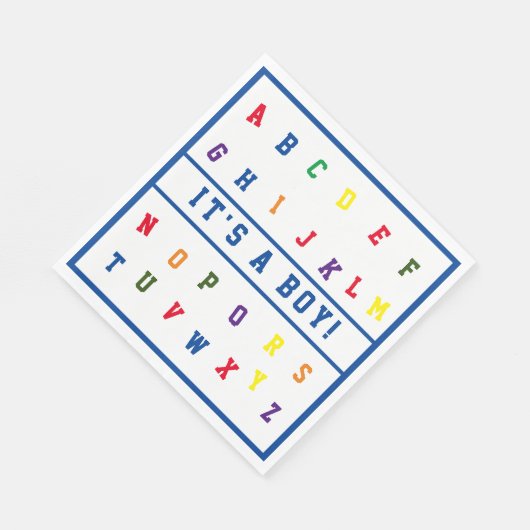 Serviette En Papier Papier Baby shower ABC Napkin (Coin)