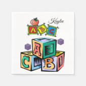 Serviette En Papier Papier Baby shower ABC pour enfants serviettes (Devant)