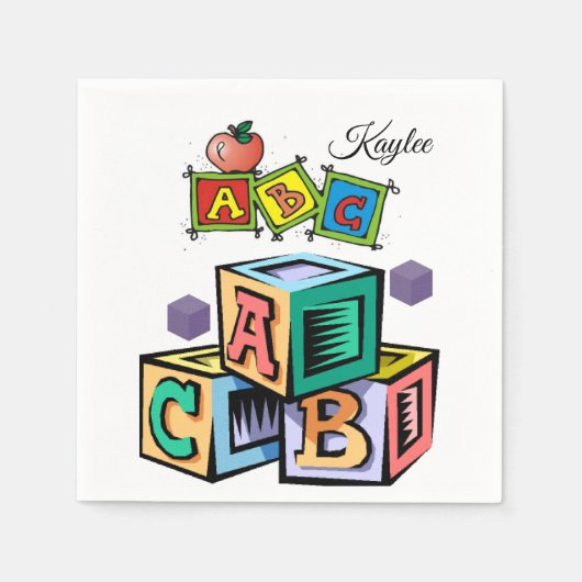 Serviette En Papier Papier Baby shower ABC pour enfants serviettes (Devant)