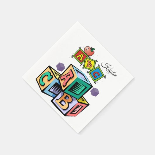 Serviette En Papier Papier Baby shower ABC pour enfants serviettes (Coin)