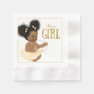 Serviette En Papier Papier Baby shower afro-américain